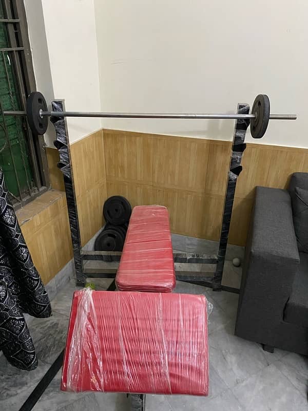 New Bentch press, Dumble rod, Long rod & Weight plates 1