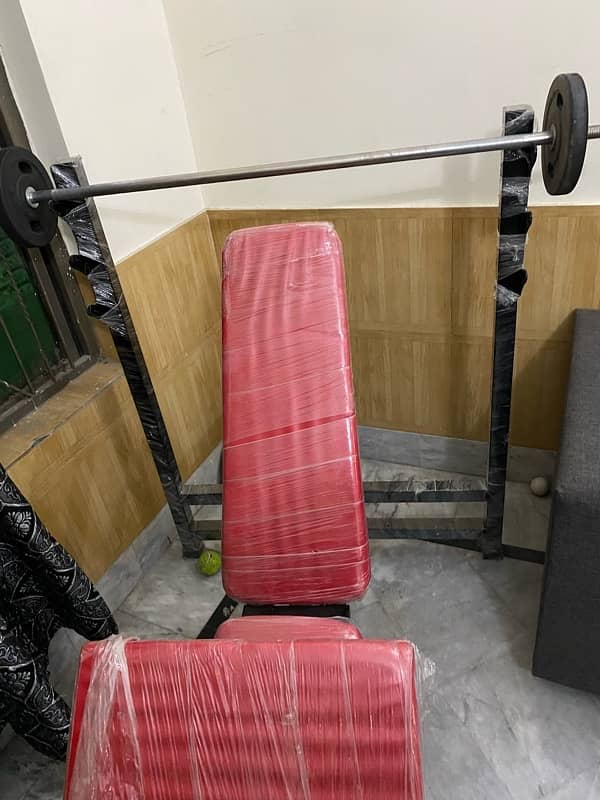 New Bentch press, Dumble rod, Long rod & Weight plates 4