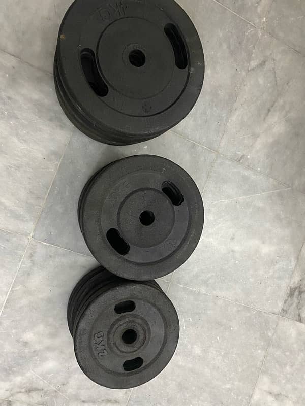 New Bentch press, Dumble rod, Long rod & Weight plates 10