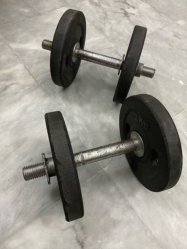 New Bentch press, Dumble rod, Long rod & Weight plates 12