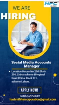 We Are hiring Accounts  Manager