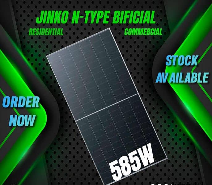 100%Original Jinko Bifacial 585watt N type compelet documents 0