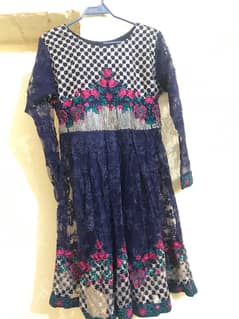 Navy Blue frock style dress, 3 piece Size M /with embroidery 0