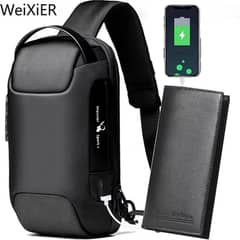 Anti-theft Travel Bag Male USB Charging Chest Bag Pack Multifunction