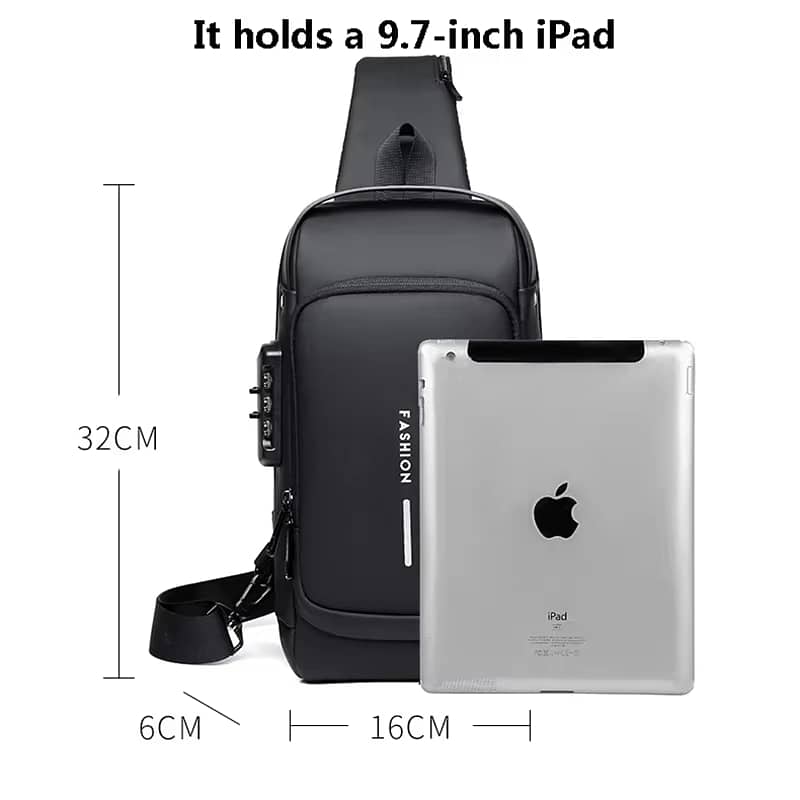 Anti-theft Travel Bag Male USB Charging Chest Bag Pack Multifunction 2