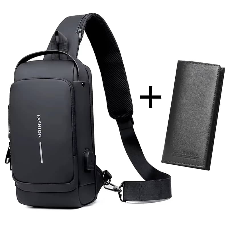 Anti-theft Travel Bag Male USB Charging Chest Bag Pack Multifunction 5