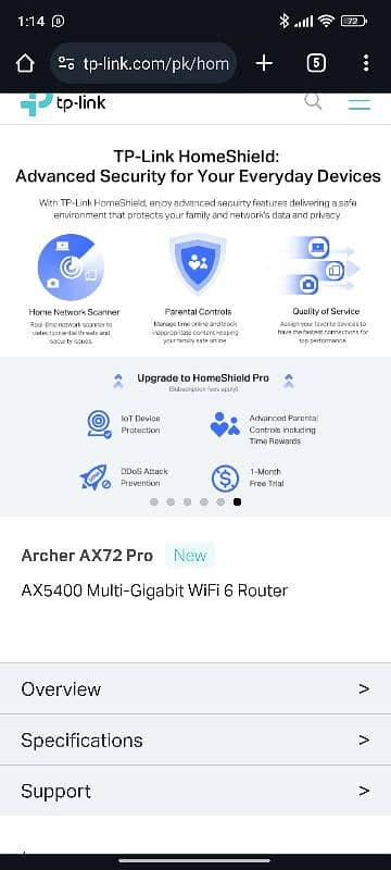 TP-Link Archer AX72 AX5400 Dual-Band Gigabit Wi-Fi 6 Router 4