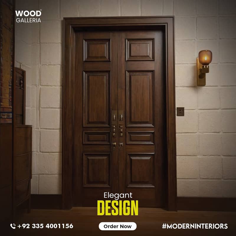 Latest Door Design/solid doors/Luxury Hard Solid Wood doors 0