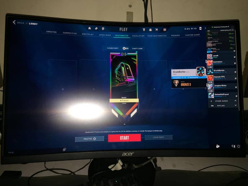 Acer EI242QR Pbiipx 24" Inch 165Hz Curved Borderless Gaming Monitor 10