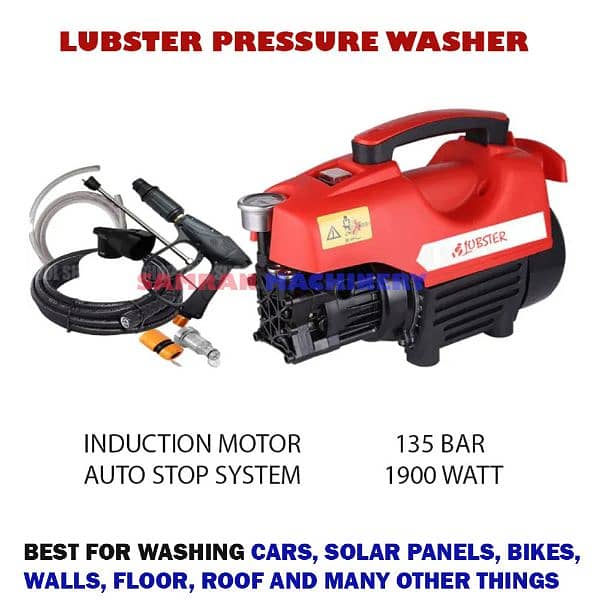 Lubster pressure washer 135bar, 1900watt 0