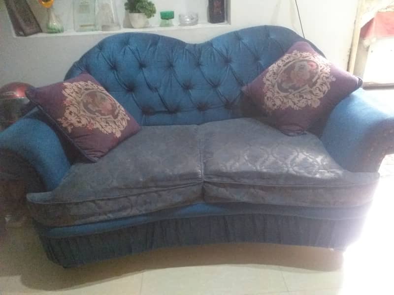 Royal blue sofa set complete 2