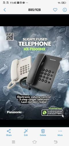 Panasonic Telephone set s500 slightly use box pack CALL:0321-2123558