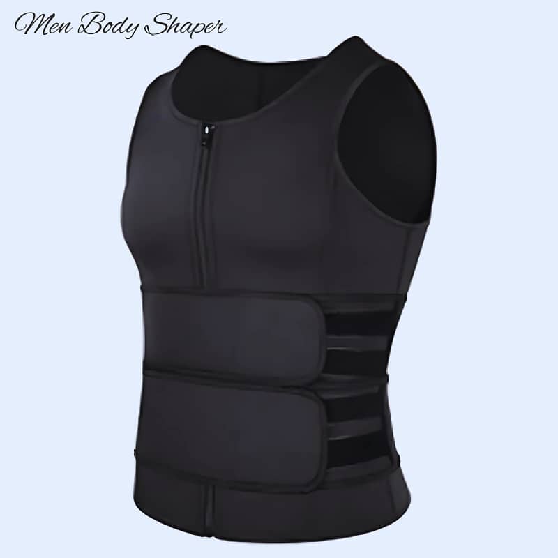 Men Body Shaper Fitness Neoprene Sauna Vest Waist Trainer Double Belt 1