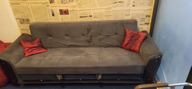 velvet fabric molty foam sofa cum bed for sale 4