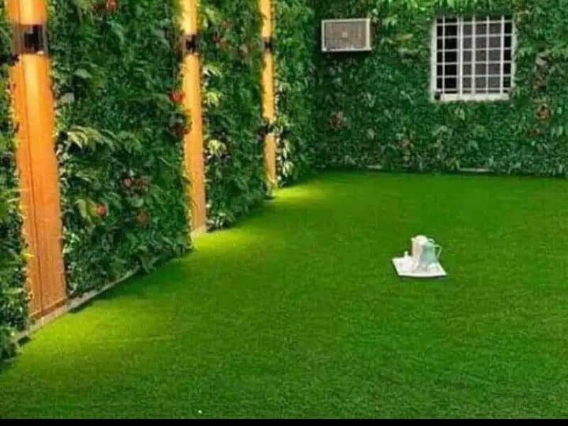 Artificial grass,Blinds,media wall, wodden floor, pop celling, pannels 1