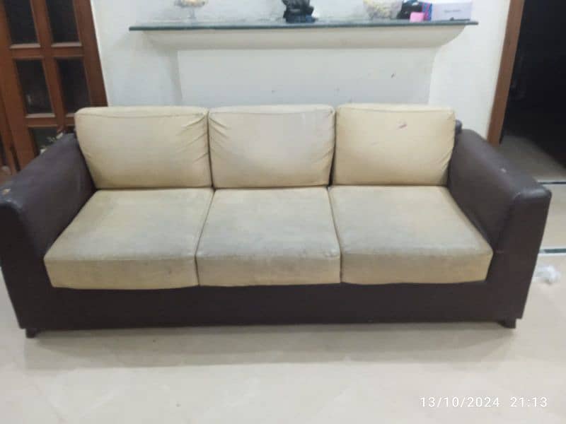 7 Seater sofa set (3+2+2) in rexine for 40K 2