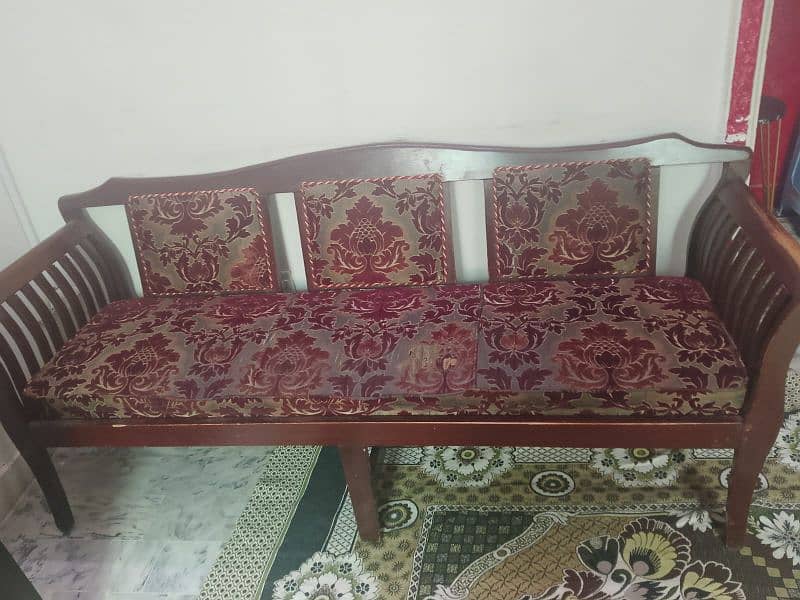 Wood sofa set 4