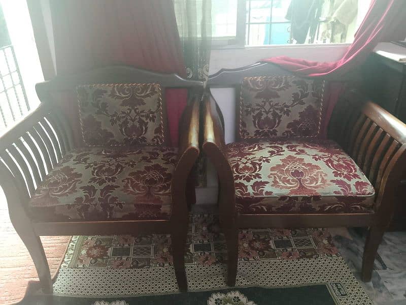 Wood sofa set 5