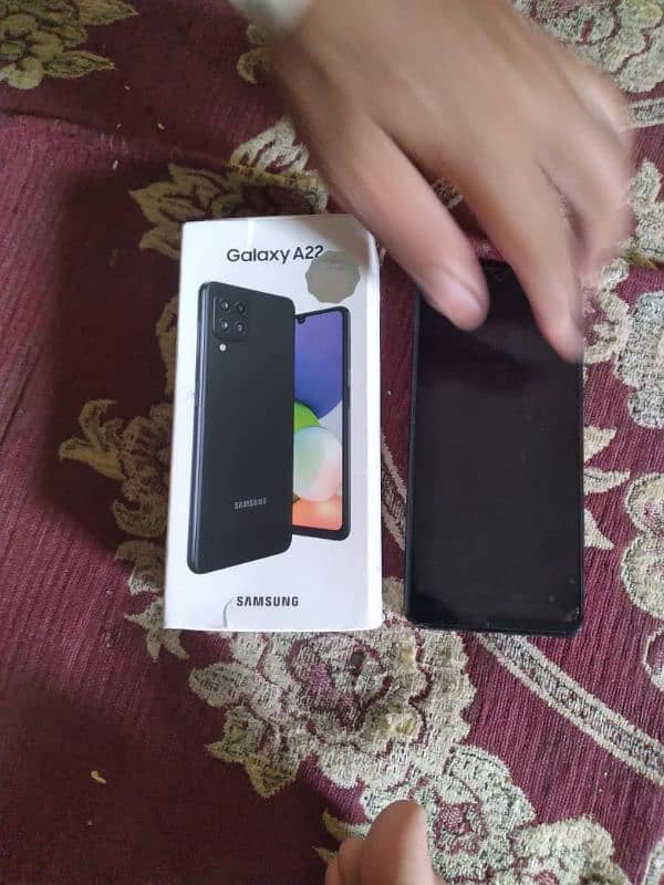 Galaxy A22 with box 4/128 panel change halka cracjk touch ok 2