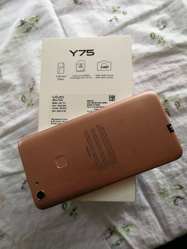 Vivo Y75 6/128 pta approved box pack stock available 3