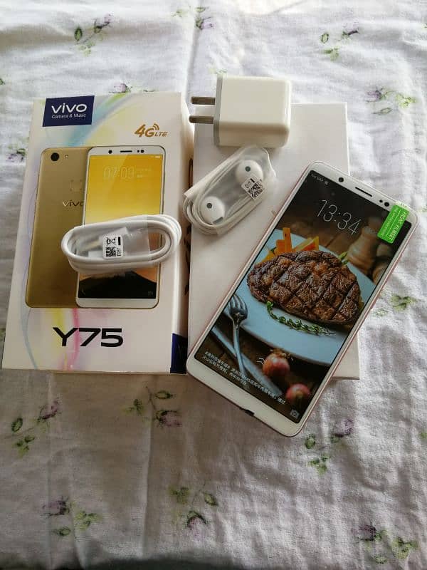 Vivo Y75 6/128 pta approved box pack stock available 0