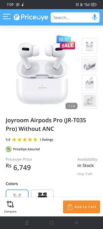 Airbuds joyrooms pro (JR-T03S) 3