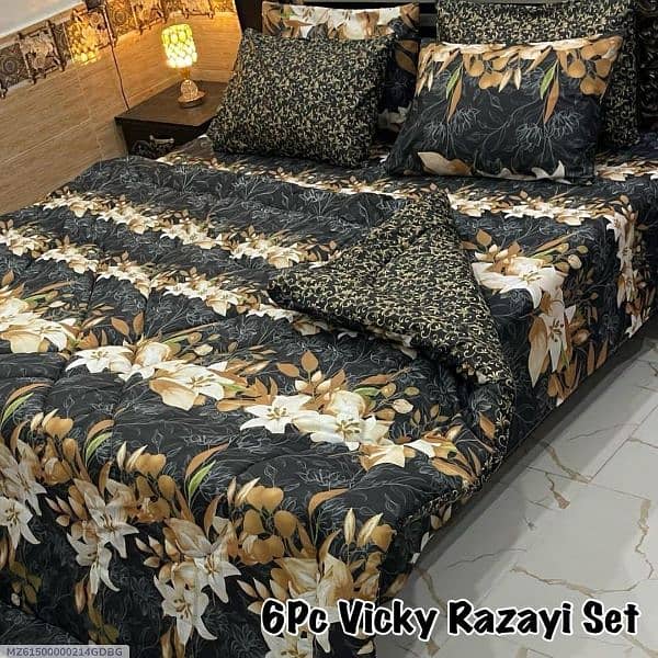 6 Pcs Cotton Saloncia Printed Razai Set 2