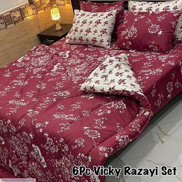 6 Pcs Cotton Saloncia Printed Razai Set 3