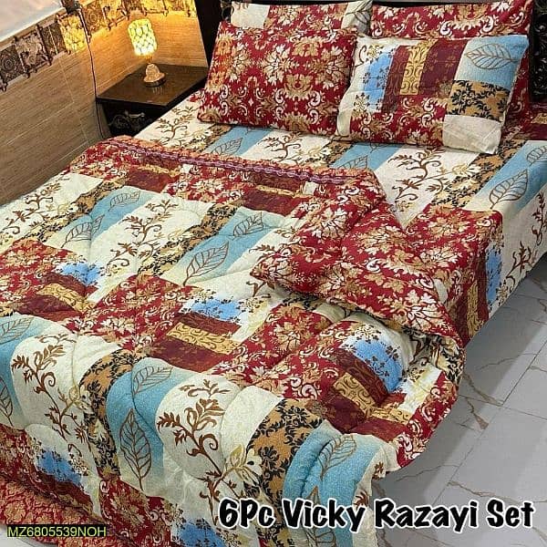 6 Pcs Cotton Saloncia Printed Razai Set 5