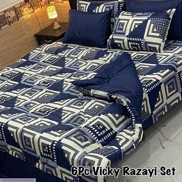 6 Pcs Cotton Saloncia Printed Razai Set 8