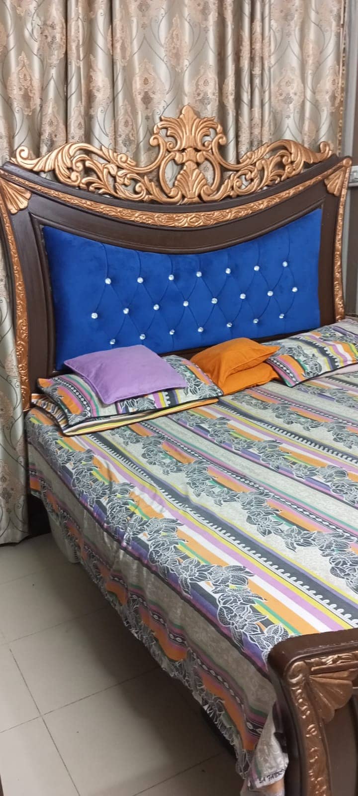 King Size Bed with Dressing Table & Side Table - Contact: 03341281285 3