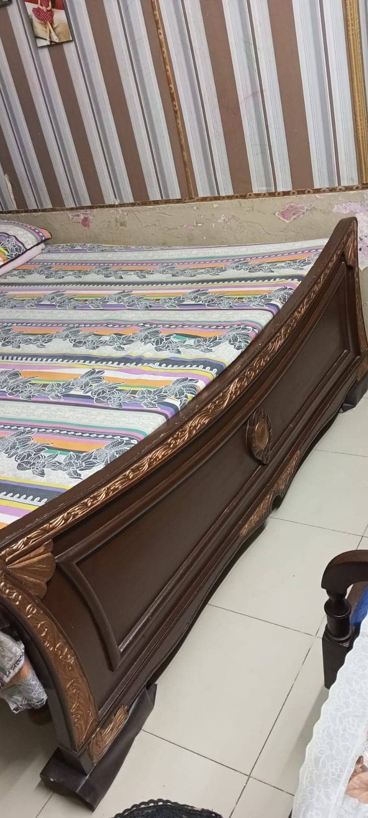 King Size Bed with Dressing Table & Side Table - Contact: 03341281285 5