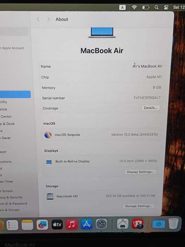 BRAND NEW CONDITION MACBOOK AIR M1 2020 8GB RAM 256GB SSD 41 CYCLE USE 4