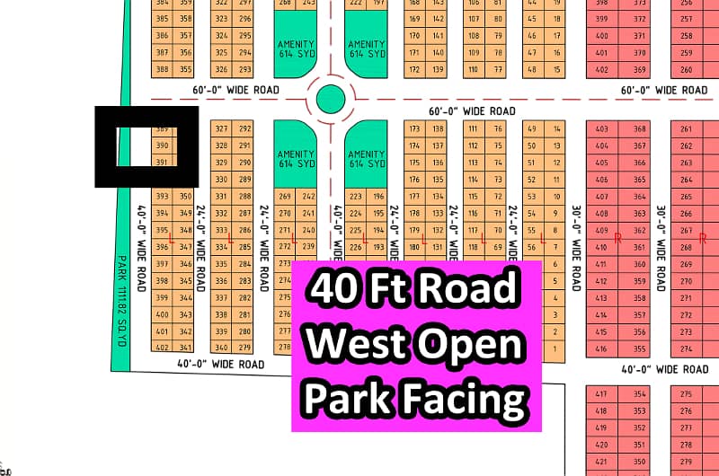 Plot # 391 (40 Feet Road + West Open + Park Facing) North Town Residency Phase 1 0