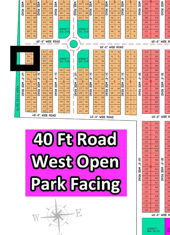 Plot # 391 (40 Feet Road + West Open + Park Facing) North Town Residency Phase 1 3