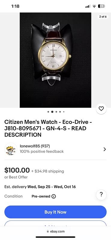 Citizens Men's watch Eco Drive 10