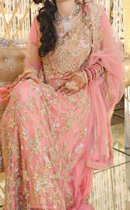 Walima dress pink maxi urgent sale 1