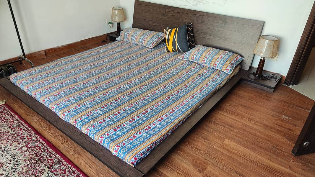 Bed Set For Sale//wooden bed/Vincent double bed with Sides 0