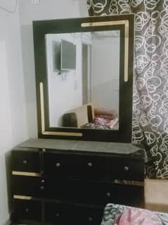 bed with dressing table