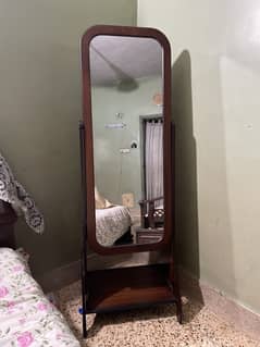 Wooden standing mirror