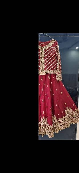 barat lehnga choli maroon clr ,medium size 5