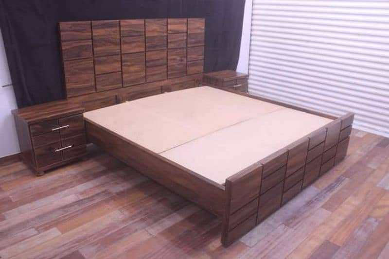 King size bed with 2 side tables best quality in your choice colours 4