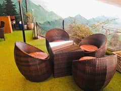 4 seater dining table/rattan chair/Lawn dining set/Garden furniture 0