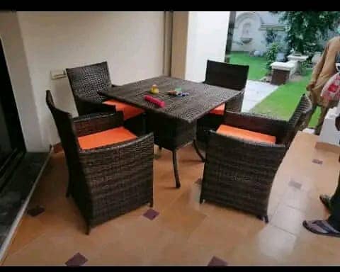 4 seater dining table/rattan chair/Lawn dining set/Garden furniture 12