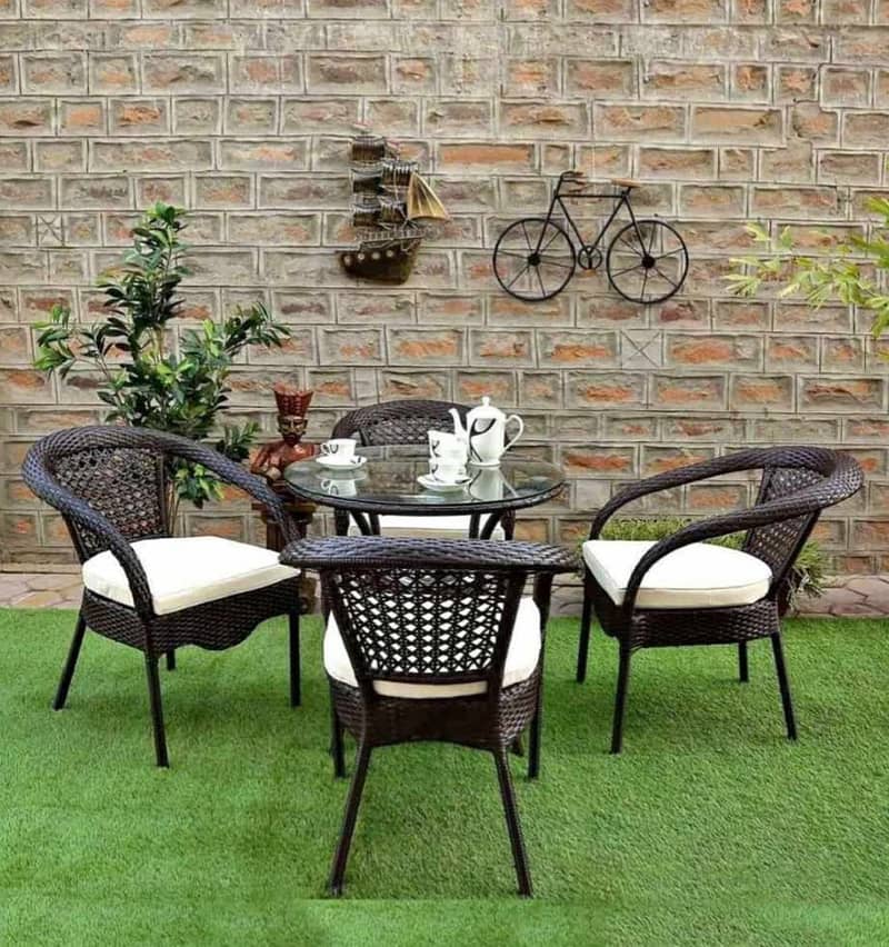 4 seater dining table/rattan chair/Lawn dining set/Garden furniture 13