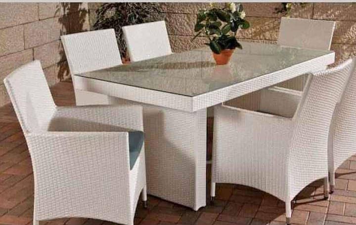 4 seater dining table/rattan chair/Lawn dining set/Garden furniture 18