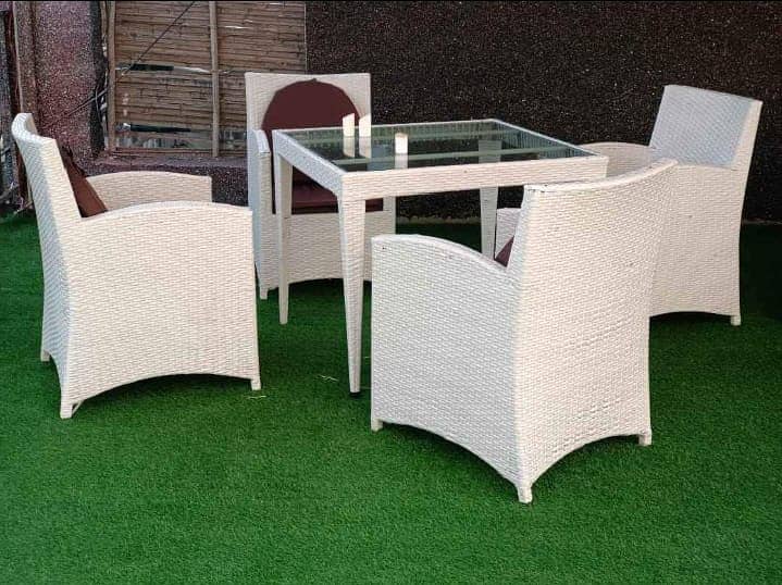 4 seater dining table/rattan chair/Lawn dining set/Garden furniture 19