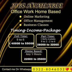 Online working home base & office base any choice