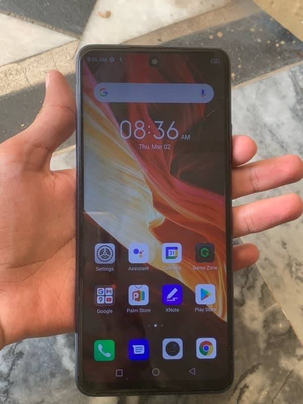 infinix note 10 pro 8/128gb tuch crak 10by8 only sat jazak Allah 1