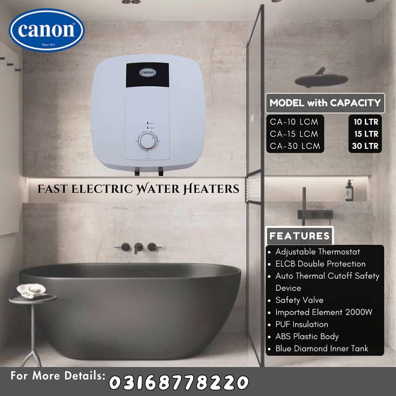 Canon Fast Electric Water Geyser (LCM) 1